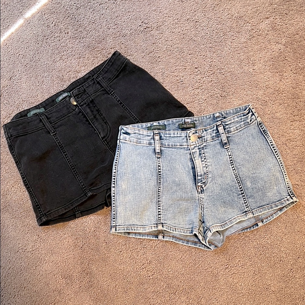 High rise wild fable denim shorts bundle of 2 black and light wash